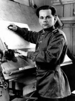 М.Калашников в период работы на полигоне НИПСВО, 1940 гг.